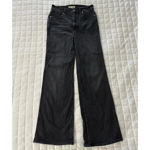 MADEWELL Jeans Womens 11" High Rise Flare Black Denim Stretch | 28T